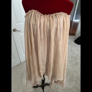 Elegant Cream Strapless Dress